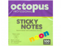 Samolepljivi blokčići 75x75 Octopus neon zeleni UNL-2044 100lista